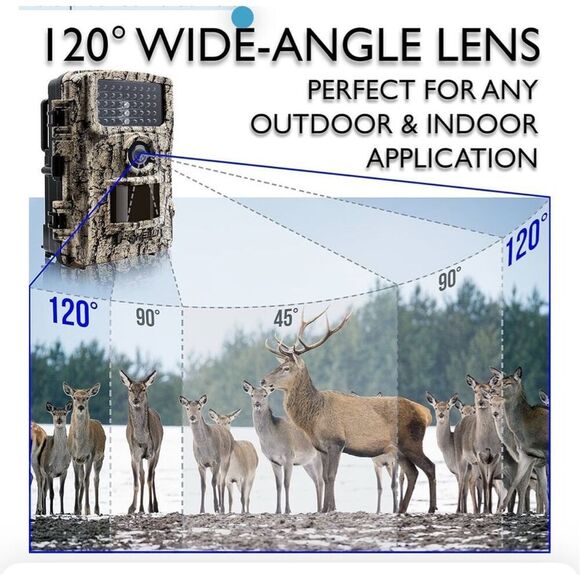 Foxelli Trail Camera 12MP 1080P Full HD Wildlife Scouting Hunting Camera with Mo - Picture 4 of 4